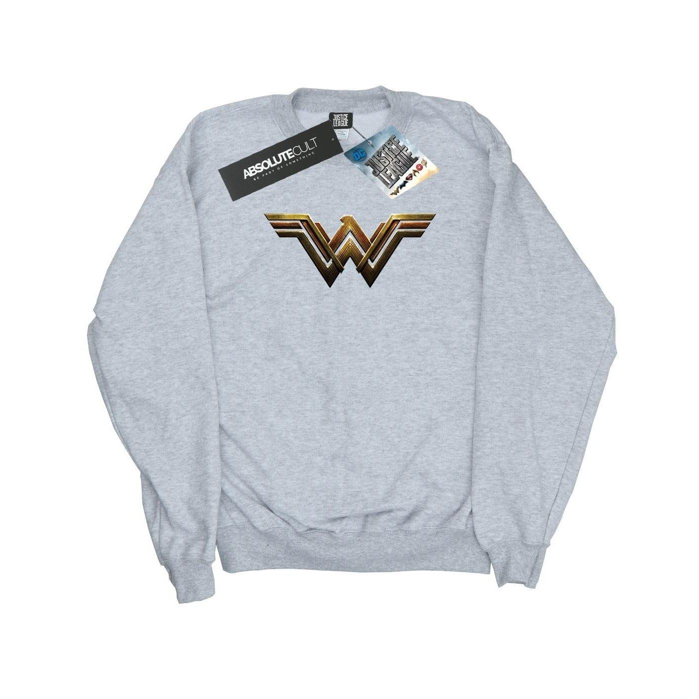 Image of Justice League Movie Wonder Woman Emblem Sweatshirt Damen Grau S