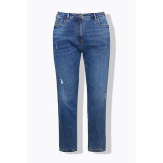 Ulla Popken  Jean Boyfriend, détails destroy, jambes larges et taille confortable 