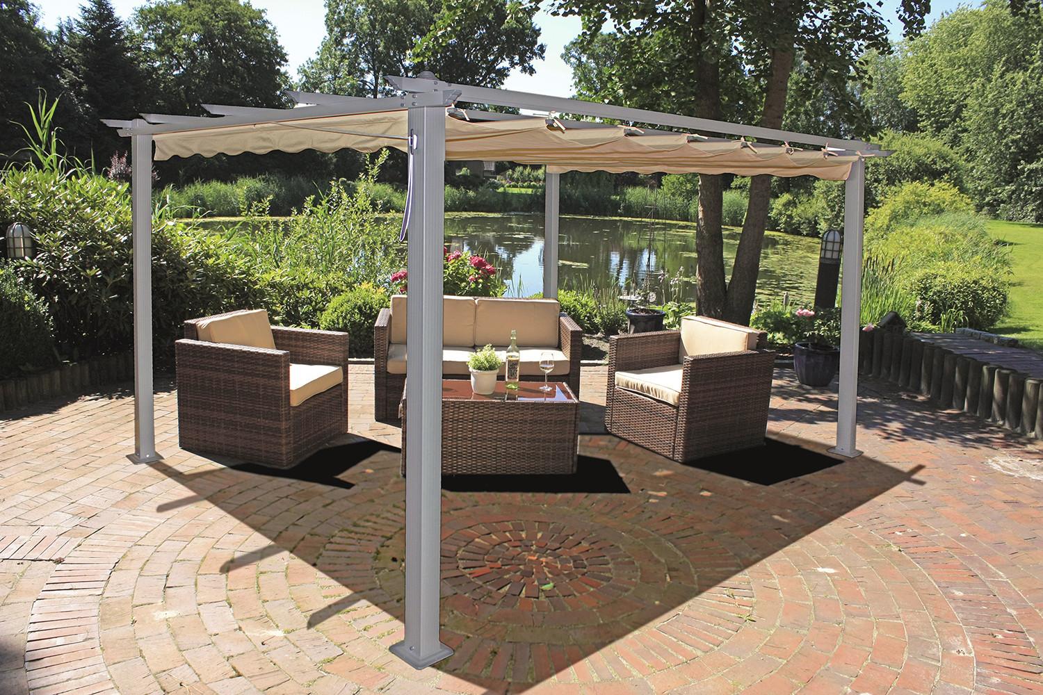 mutoni Gazebo da giardino Pecos beige 395x295  