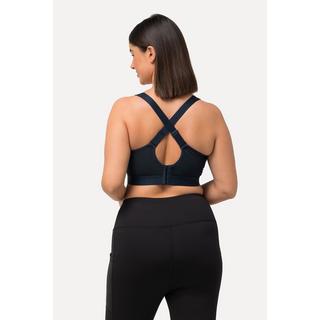 Ulla Popken  Soutien-gorge de sport, sans armatures. Bretelles croisées et fermeture à glissière. 