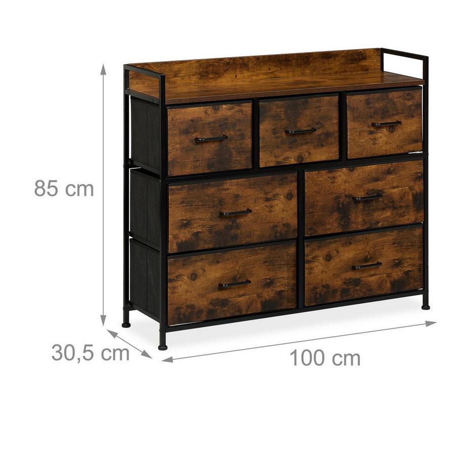 Northix Commode 7 tiroirs en tissu  