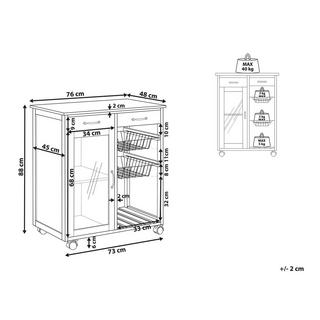 Beliani Chariot de cuisine en MDF Moderne BOVES  