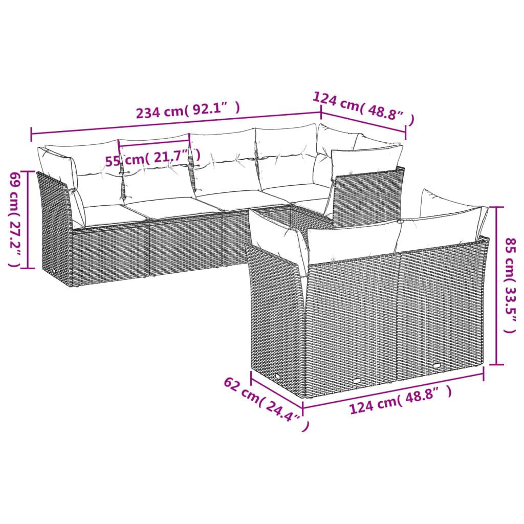 VidaXL set divano da giardino Polirattan  