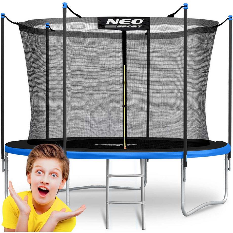 Trampolino da giardino 183 cm con rete integrata e scala di Neo-Sport