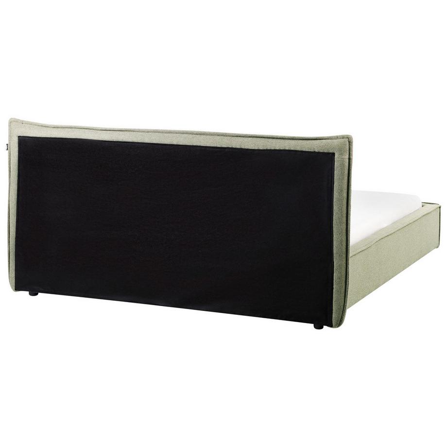 Beliani Lit avec sommier en Lin synthétique Moderne LESTRE  