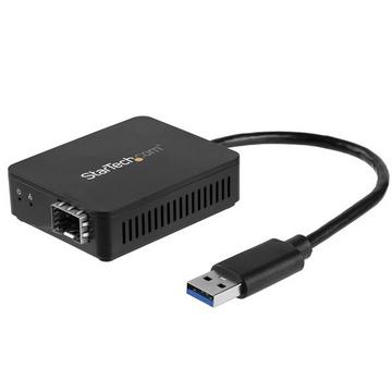 Convertitore da USB 3.0 a fibra ottica - Adattatore compatto da USB a SFP aperto - Adattatore di rete da USB a Gigabit - Compatibile con adattatore in fibra USB 3.0 Multimodale (MMF) / Fibra Monomodale (SMF)