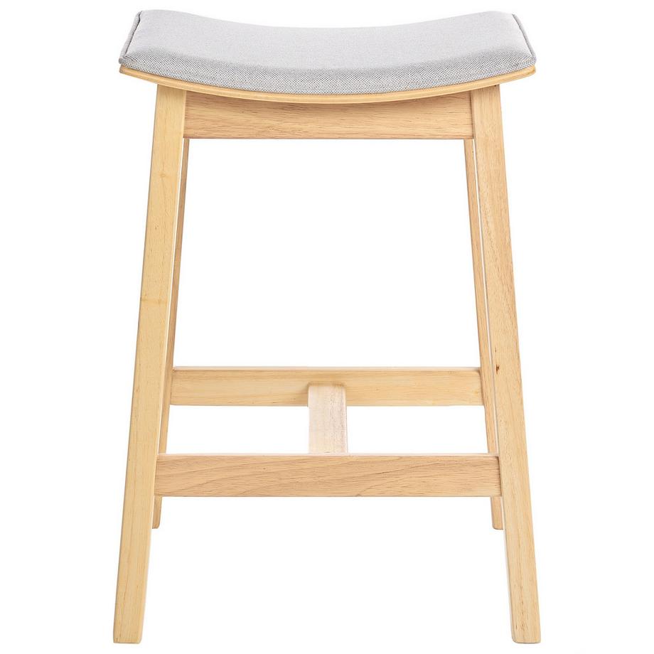 Beliani Lot de 2 tabourets de bar en Bois d'hévéa  DIXON  