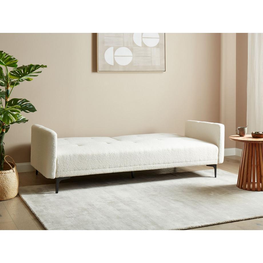 Beliani Schlafsofa aus Bouclé Skandinavisch LUCAN  