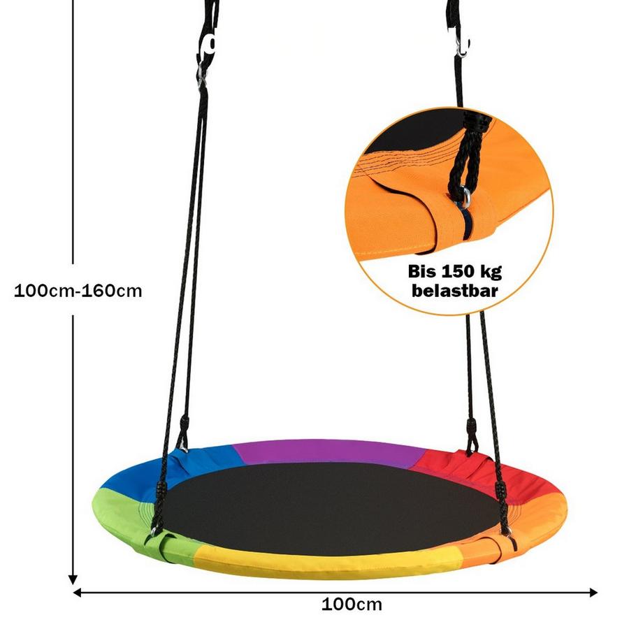 Northix Balançoire nid balançoire de jardin balançoire d'extérieur pour enfants jusqu'à 150 kg colorée  