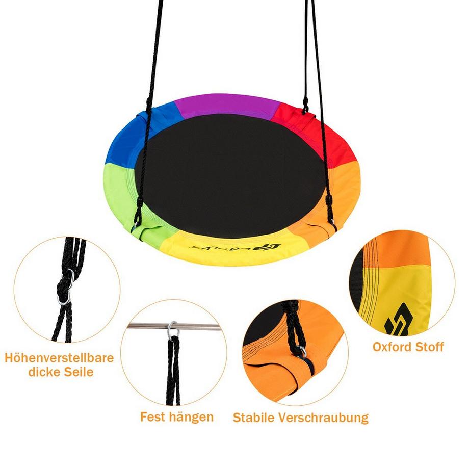 Northix Balançoire nid balançoire de jardin balançoire d'extérieur pour enfants jusqu'à 150 kg colorée  