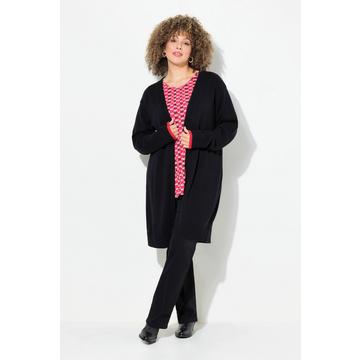 Cardigan ouvert à encolure en V, motif bonhomme en pain d'épices