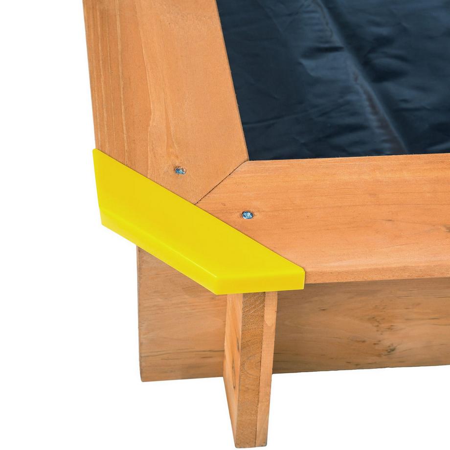 Tectake  Sandkasten Emilia aus Holz mit verstellbarem Dach praktischer Sitzflächenrand 