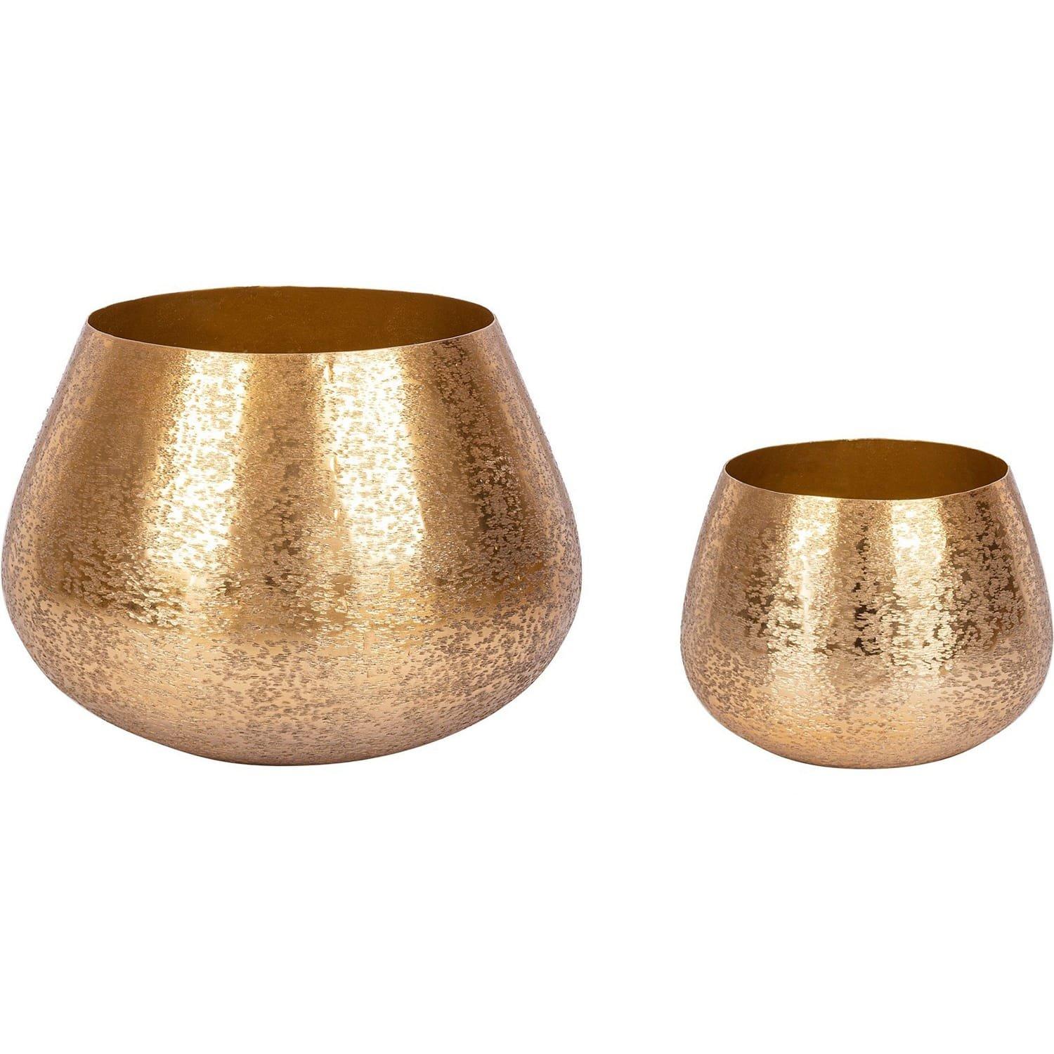 Image of Pflanzentopf Varanasi gold rund (2er-Set) Pflanzentopf Varanasi gold rund (2er-Set)