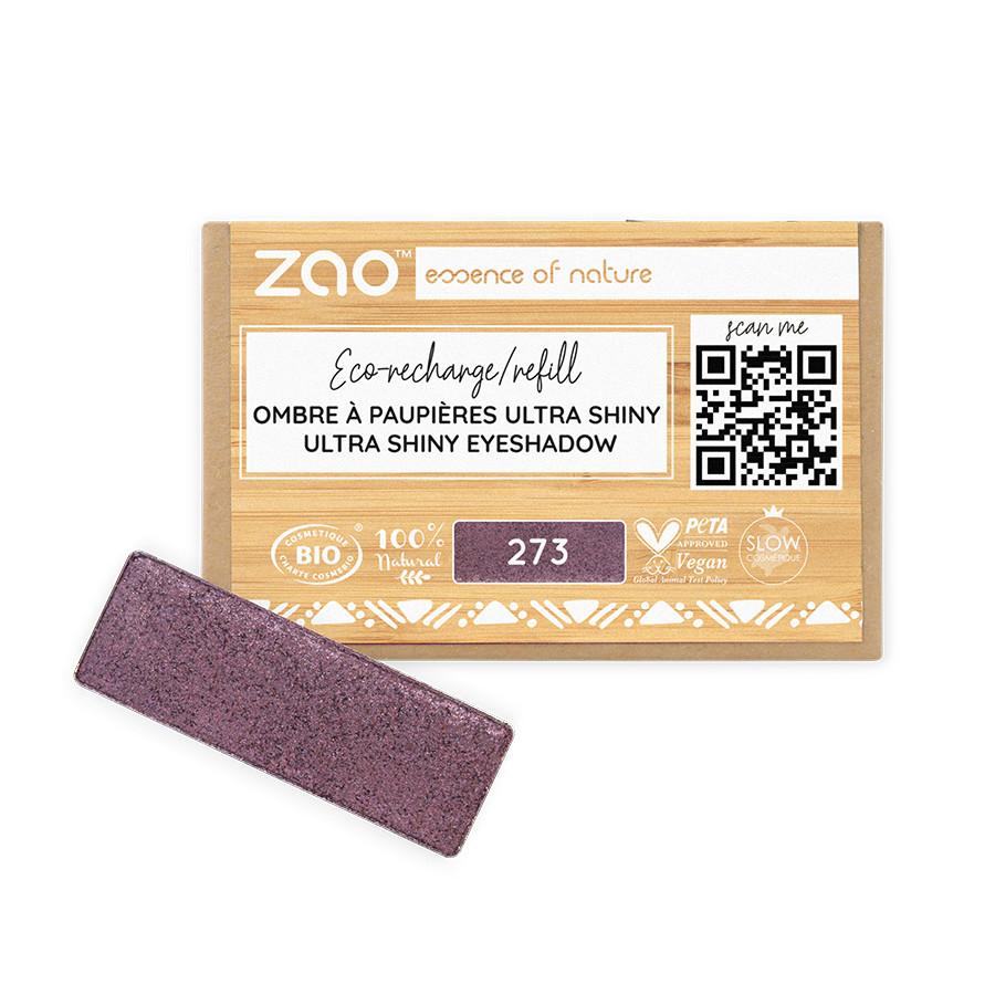 ZAO MAKEUP  Recharge Ombre à paupières rectangle Ultra Shiny - Certifié bio et vegan 