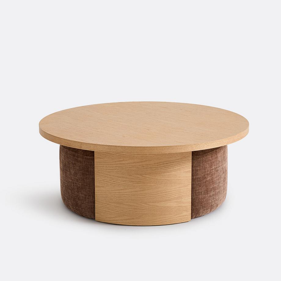 La Redoute Intérieurs Table basse ronde en placage chêne  