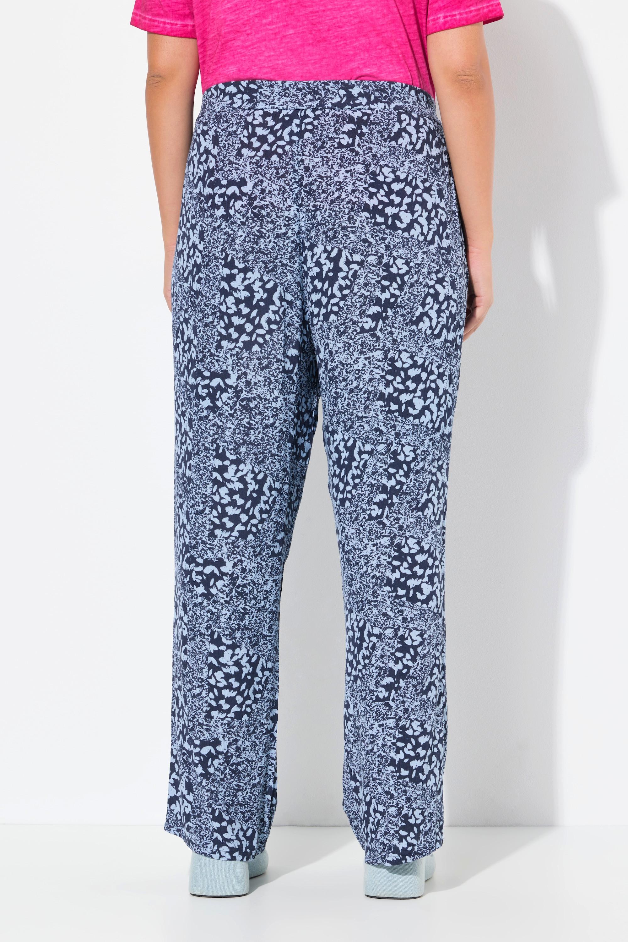 Ulla Popken Pantaloni Rose Gamba Larga Vita Elastica Crêpe  