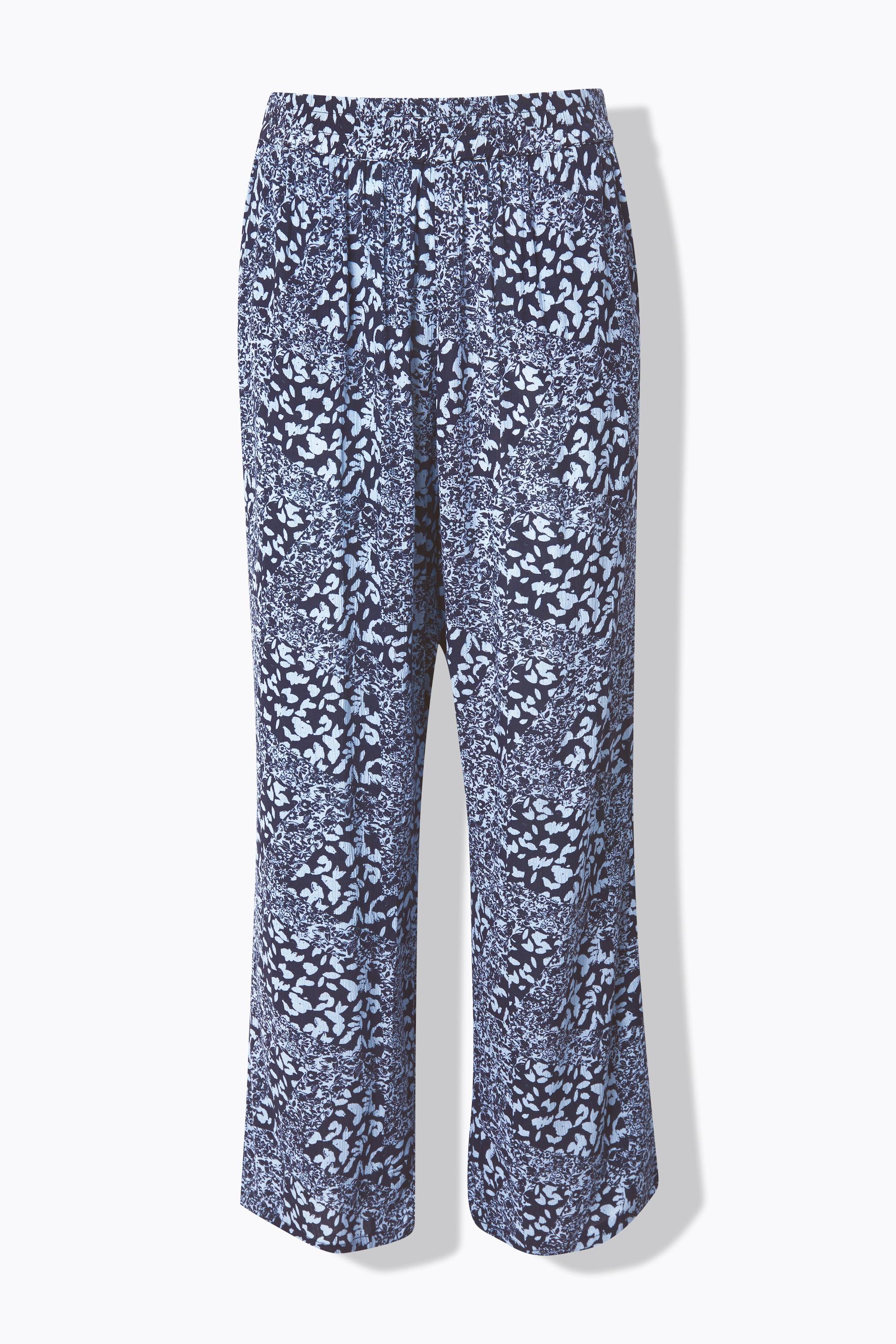 Ulla Popken Pantaloni Rose Gamba Larga Vita Elastica Crêpe  