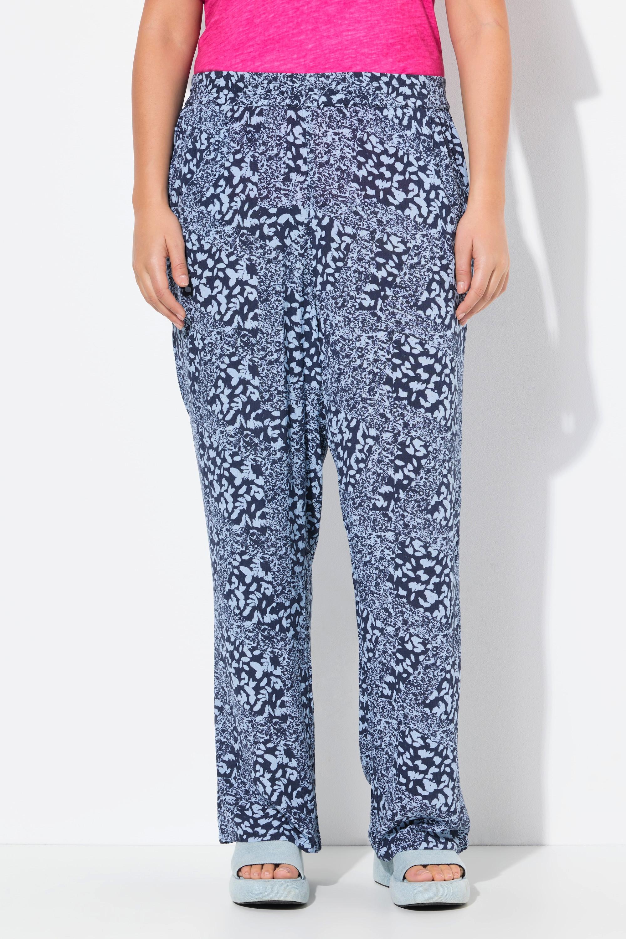 Ulla Popken Pantaloni Rose Gamba Larga Vita Elastica Crêpe  