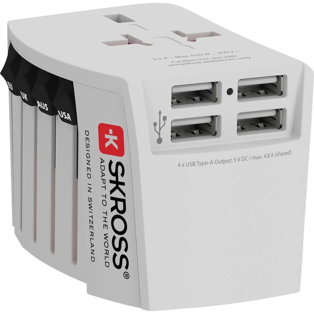 Image of 2-Pol Weltreiseadapter mit 4 x USB Anschlüssen