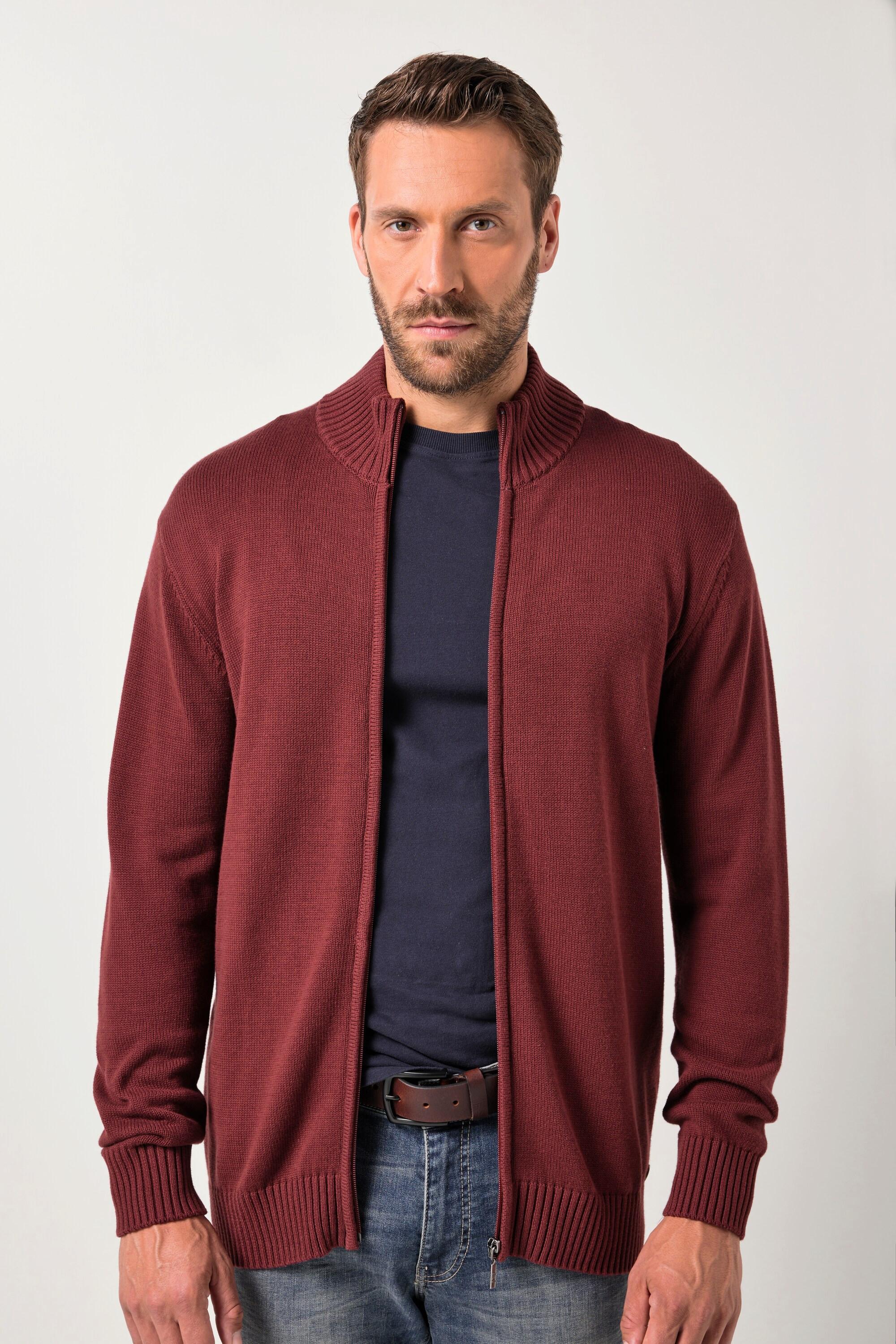 JP1880 Strickjacke Stehkragen Rippbündchen  