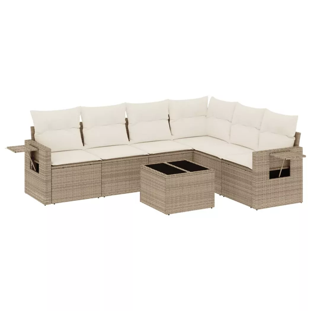VidaXL - Ensemble de canapés de jardin rotin synthétique, One Size, Beige