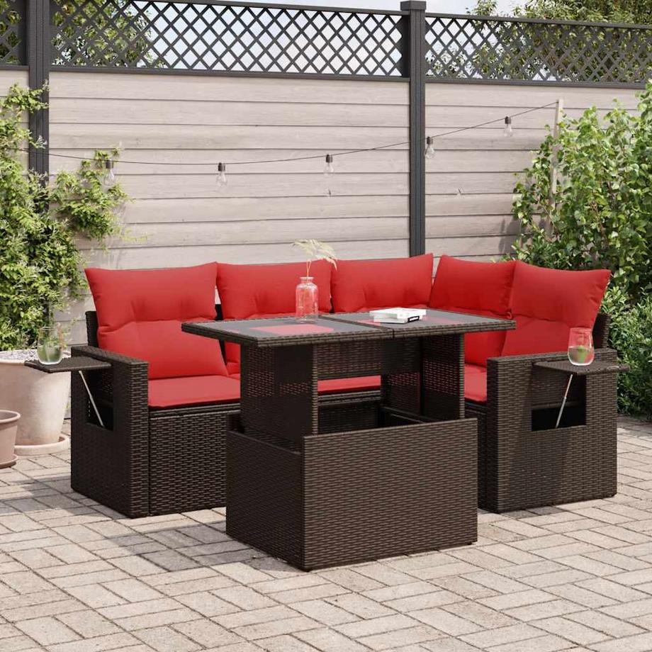 VidaXL set divano da giardino Polirattan  