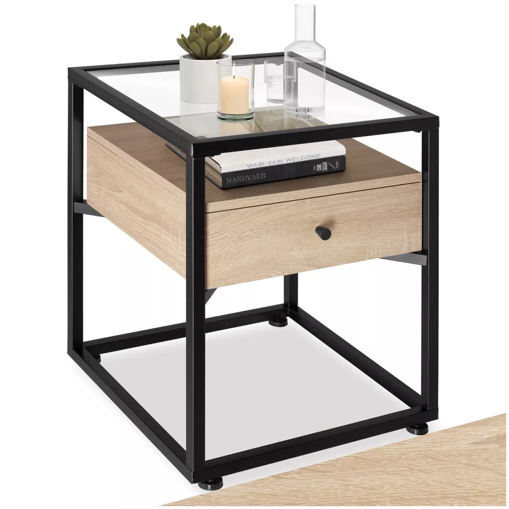 Tectake - Table de chevet Preston, 55 CM, Sable