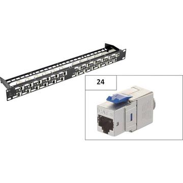 24 Port CAT 8.1 KSV8 Keystone Patchpanel Modular 45°