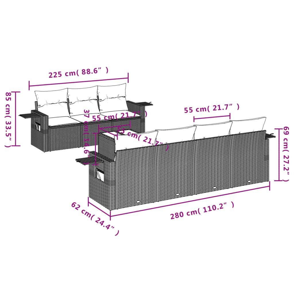 VidaXL Ensemble de canapés de jardin rotin synthétique  