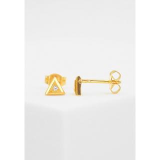 MUAU Schmuck  Clous d'oreilles or jaune 750 diamant 0,02ct. 4x5mm 