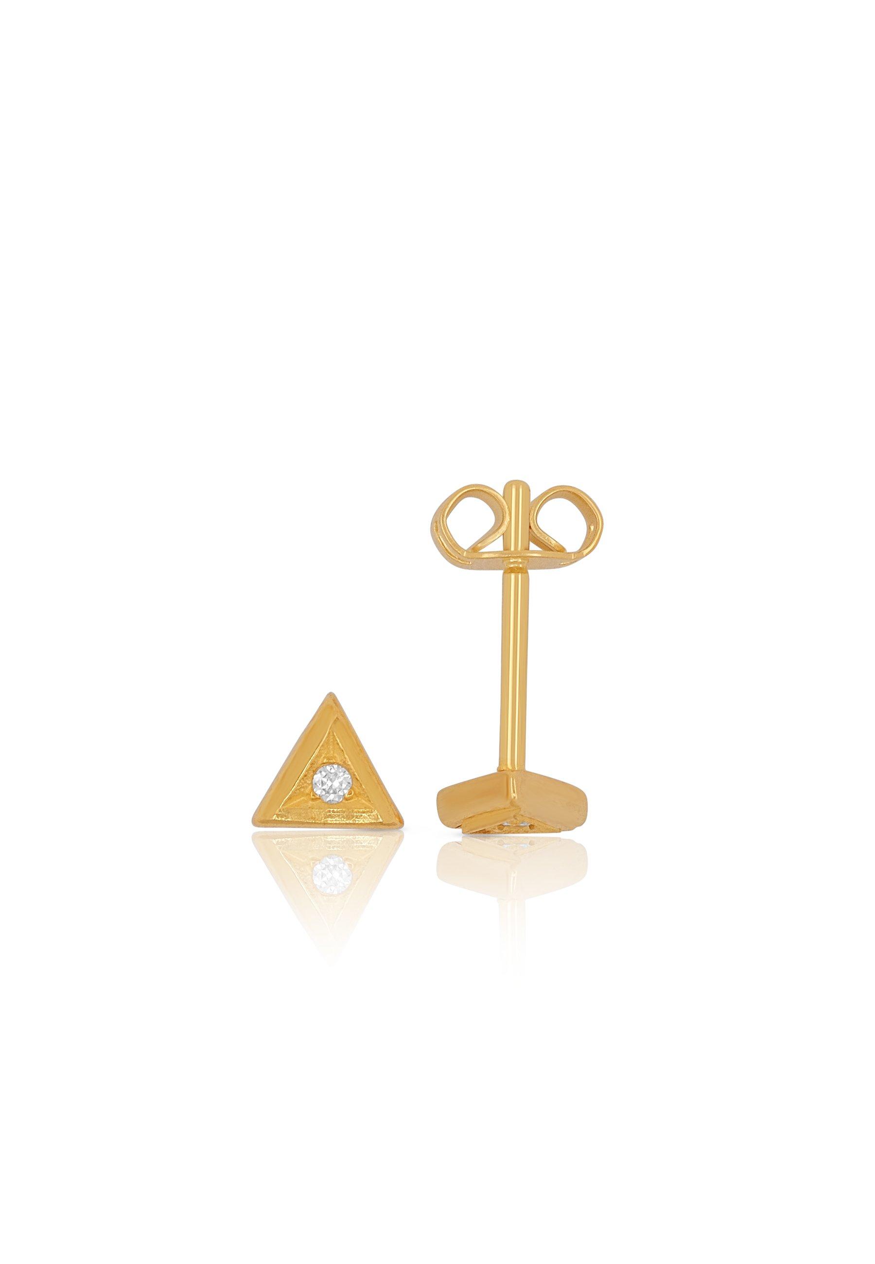 MUAU Schmuck  Clous d'oreilles or jaune 750 diamant 0,02ct. 4x5mm 