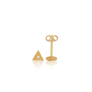 MUAU Schmuck  Clous d'oreilles or jaune 750 diamant 0,02ct. 4x5mm 