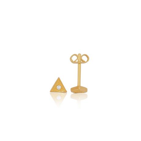 MUAU Schmuck  Clous d'oreilles or jaune 750 diamant 0,02ct. 4x5mm 