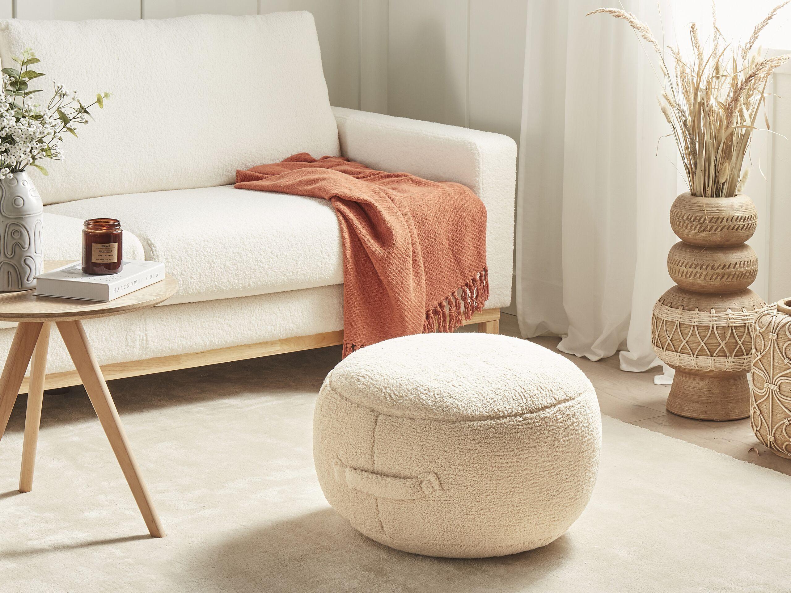 Beliani Pouf en Bouclé Moderne ADLANA  