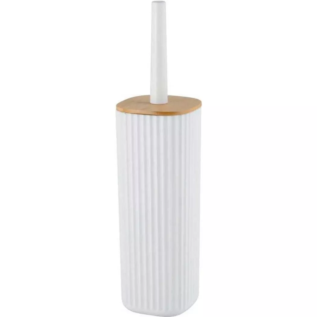 WENKO WC-Garnitur "Rotello Weiss" aus Bambus  Kunststoff