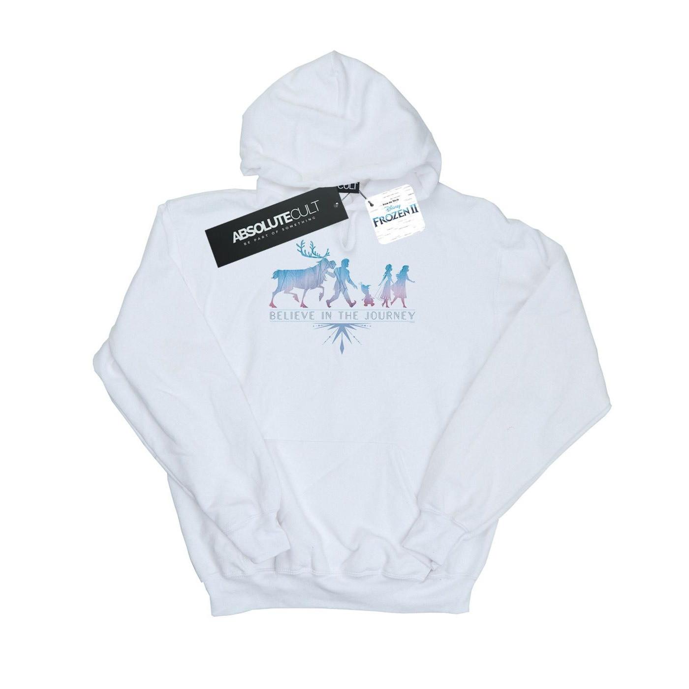 Image of Frozen 2 Believe In The Journey Silhouette Kapuzenpullover Unisex Weiss 116
