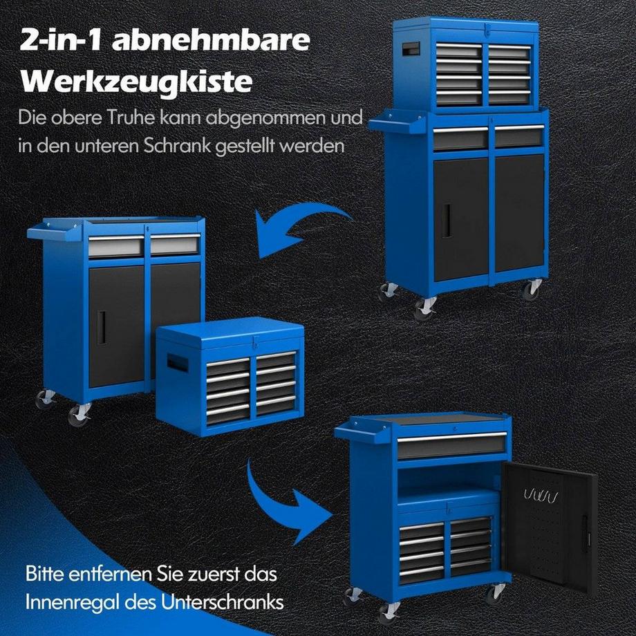 Northix Cassetta portautensili con ruote 2 in 1  