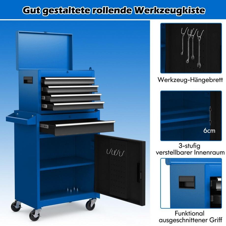 Northix Cassetta portautensili con ruote 2 in 1  