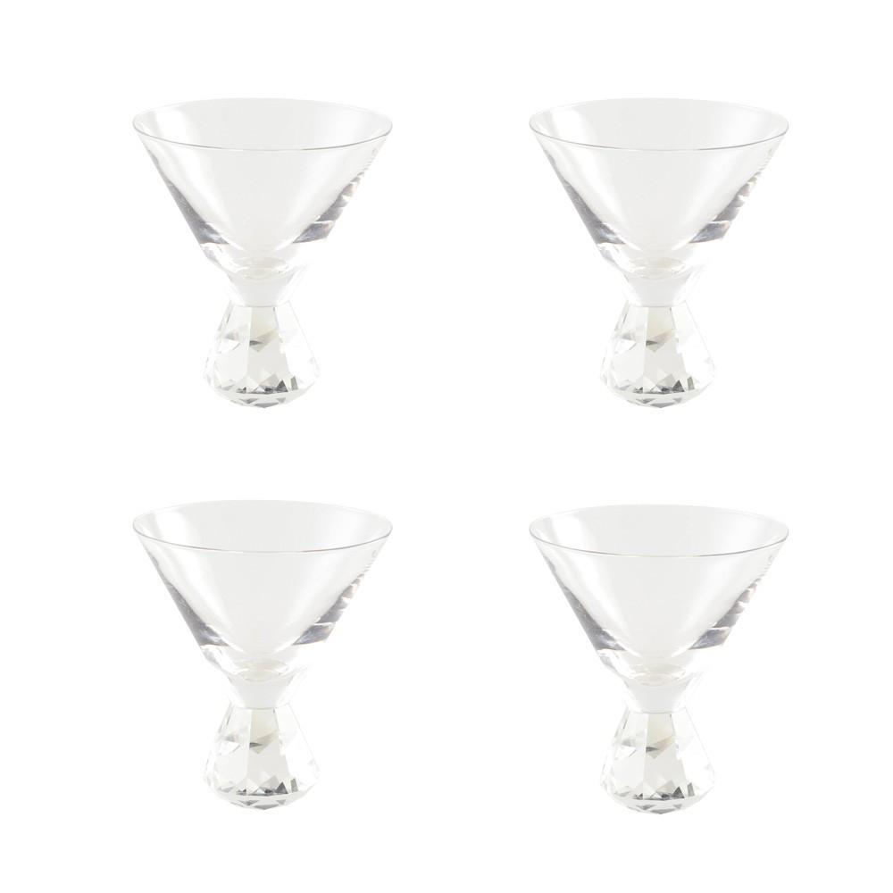 Image of Martinigläser Mit Diamantenförmigem Stiel - Packung Mit 4 Unisex ONE SIZE