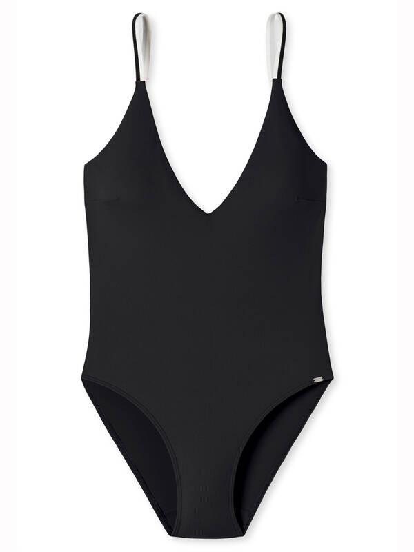 Schiesser Maillot de bain côtelé col en V  