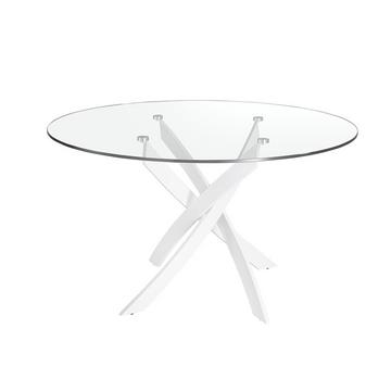 Table à manger ronde en verre