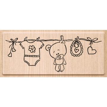 HEYDA Stempel Wäscheleine 10x3.8cm 211801202 Holz matt