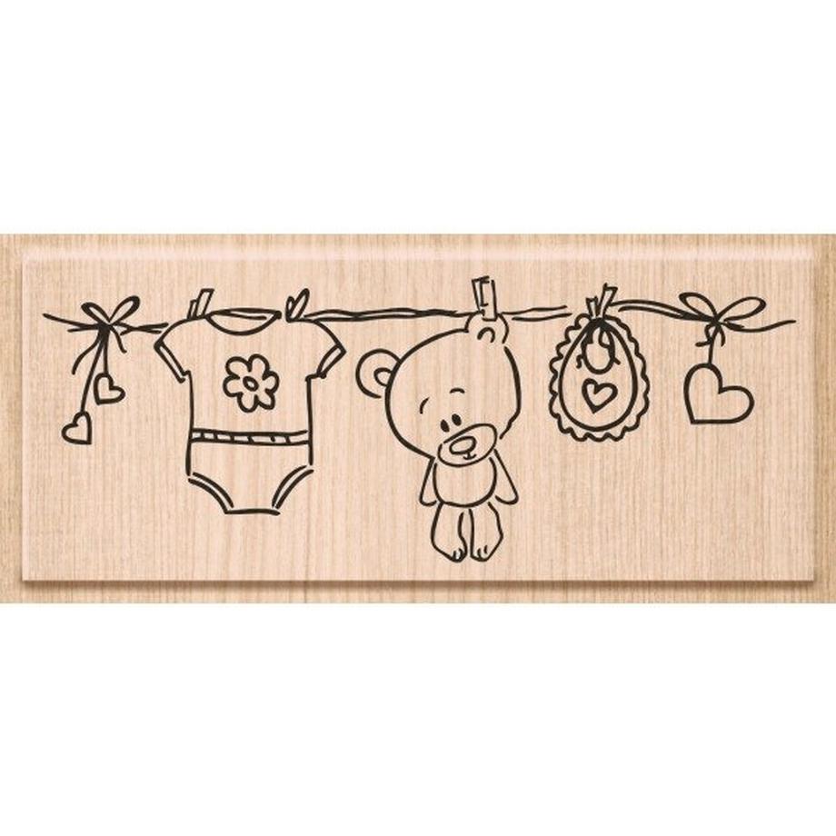 HEYDA HEYDA Stempel Wäscheleine 10x3.8cm 211801202 Holz matt  