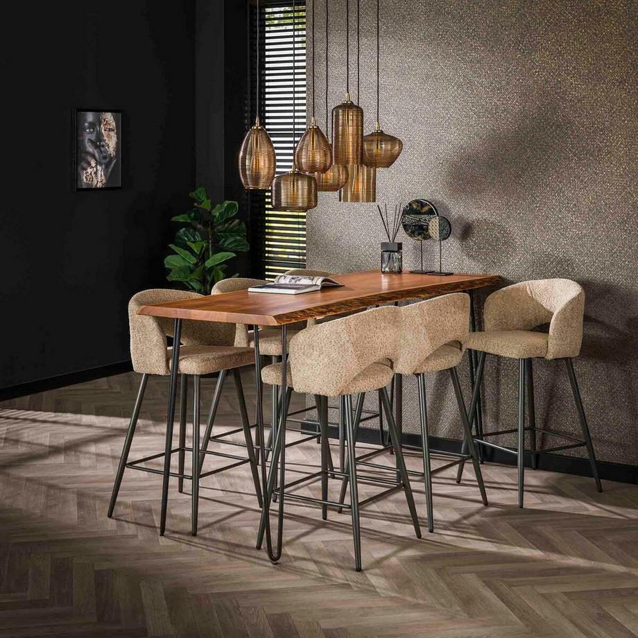 mutoni Sedia da bar Salon Bouclé sabbia  