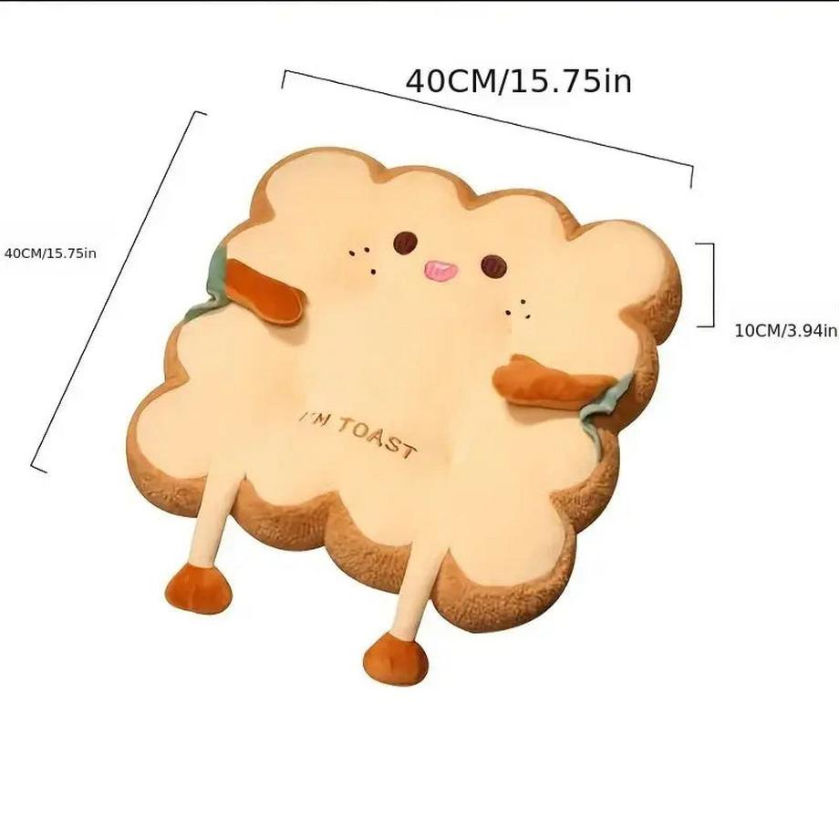 Dekoratives Sitzkissen, Nachahmungsbrottoastkissen, weiches Memory-Schaumkissen, Sofa, Stuhl, süße Stuhlmatte