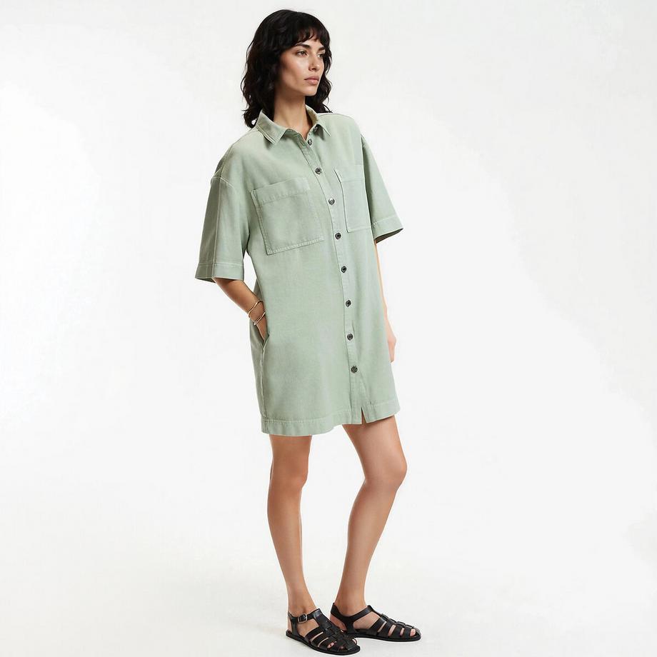 La Redoute Collections Kurzärmeliges Hemdblusenkleid  