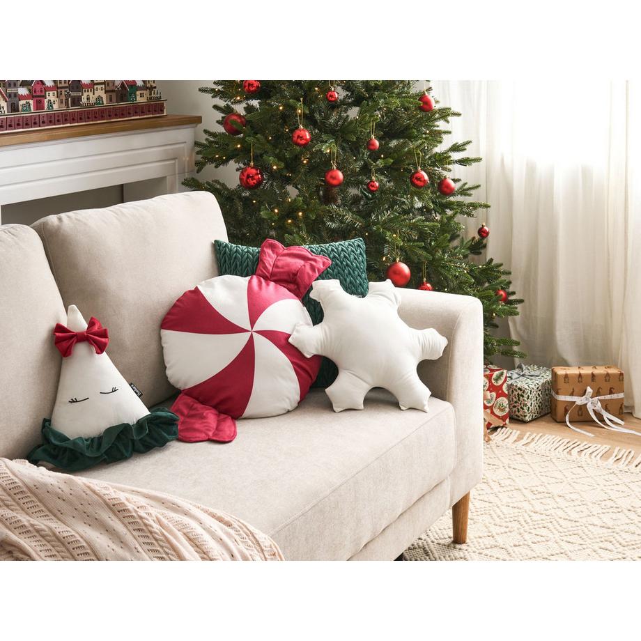 Beliani Dekokissen 3er Set aus Samtstoff Klassisch NOELNEST  