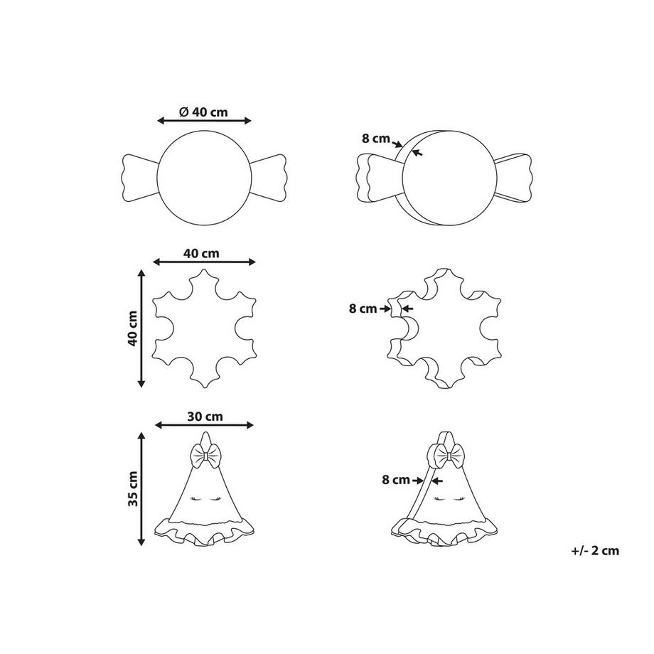 Beliani Dekokissen 3er Set aus Samtstoff Klassisch NOELNEST  