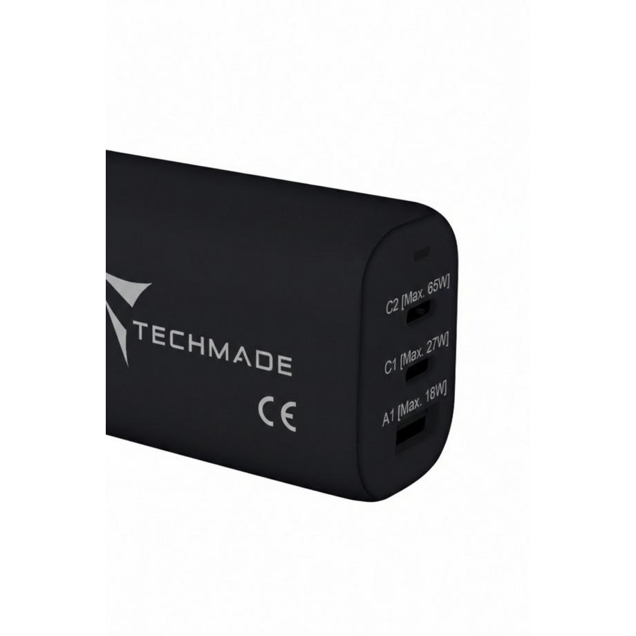 Techmade  Chargeur USB A+ 2× TypeC 65 Watt 