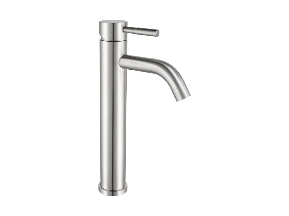 SHOWER DESIGN Rubinetto miscelatore meccanico arrotondato H29,6 cm in inox nichel spazzolato - SALAVAN  